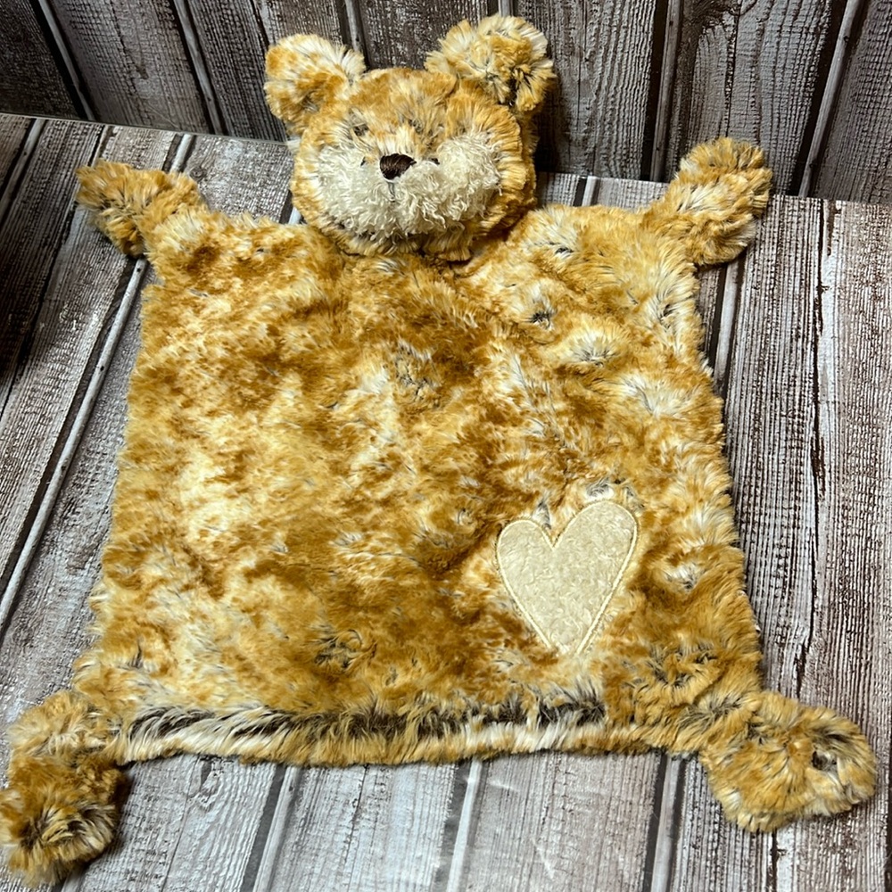 Demdaco Golden brown, brown and beige woodland Fox Blankie Lovey, Plush rattle